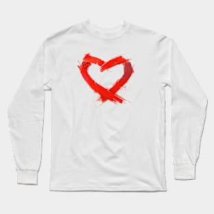 Bold Painted Heart Long Sleeve T-Shirt